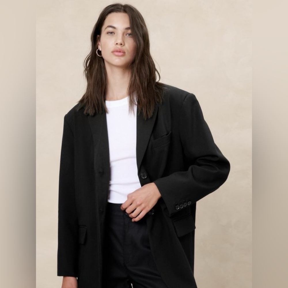 Banana Republic Black Blazer Tailored Suit Jacket